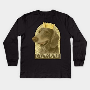 Doxies Rule Kids Long Sleeve T-Shirt